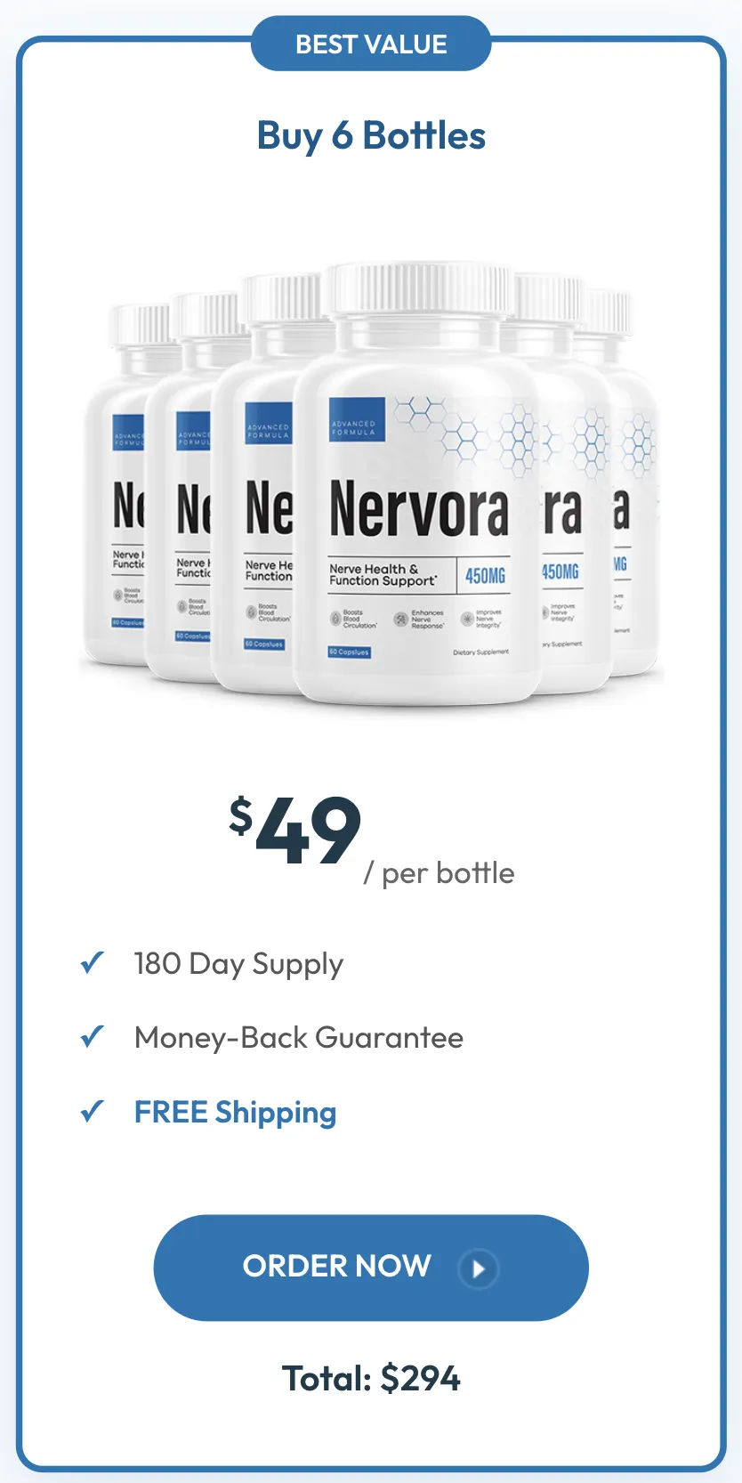 Nervora 6 bottles